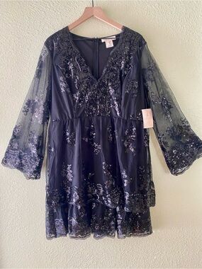 A Beautiful Soul Sequin Tiered Evening Dress